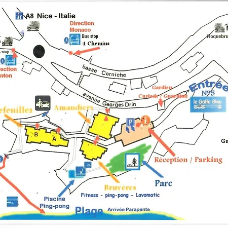 Apartment Appartement 8 Pers., Vue Mer, Wi-Fi, 1 Chambre Roquebrune-Cap-Martin